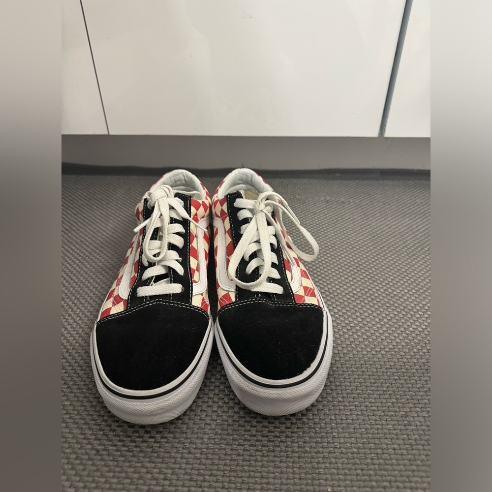 Vans Black and Red Checkered Sneakers